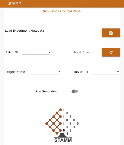 Node-RED dashboard selecting an IndPenSim batch and starting the real-time data replay into InfluxDB