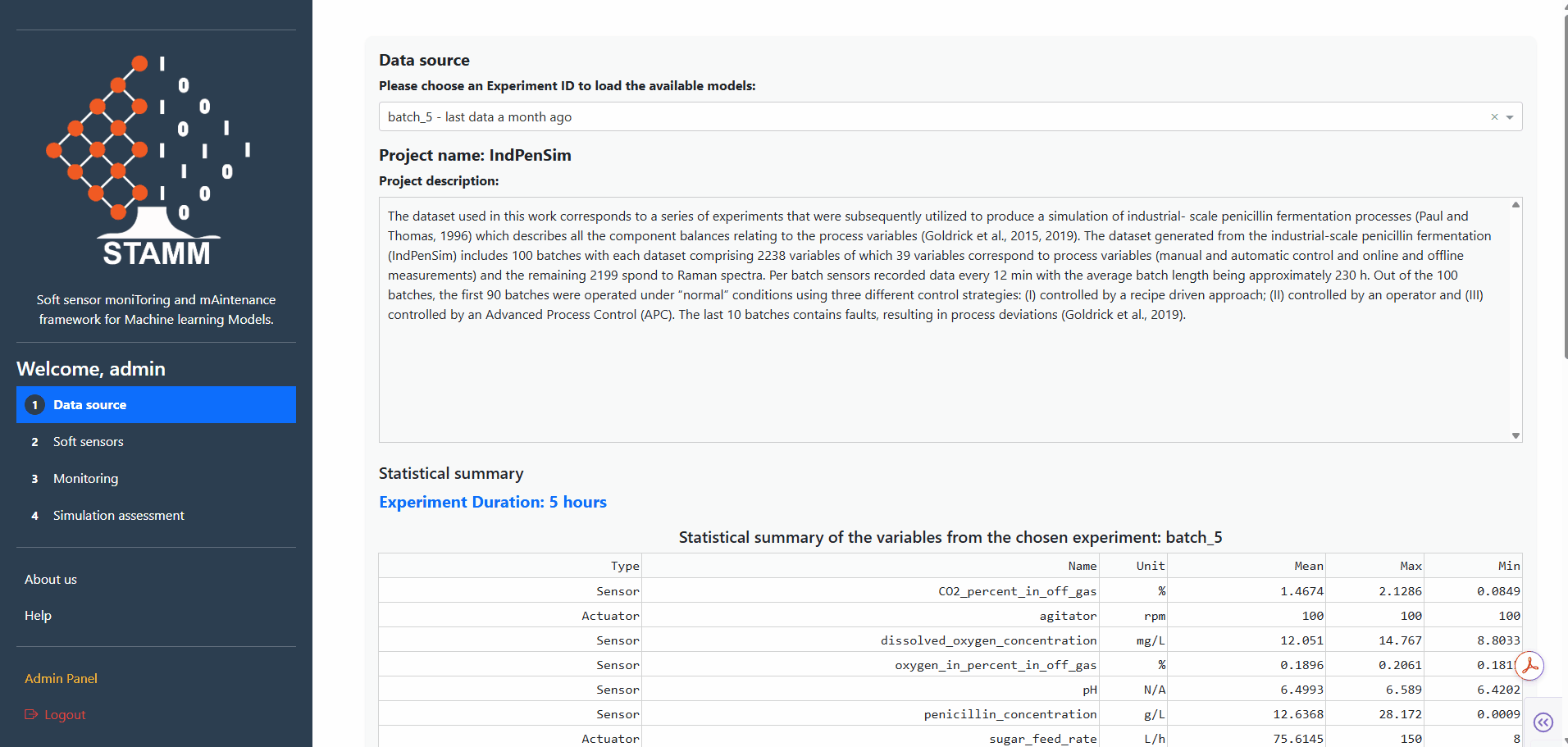 Data source section